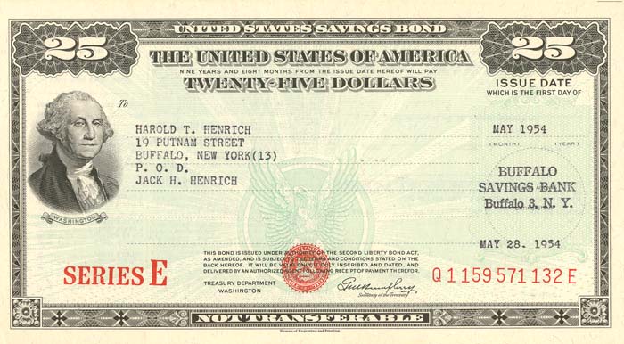 $25 United States Savings Bond